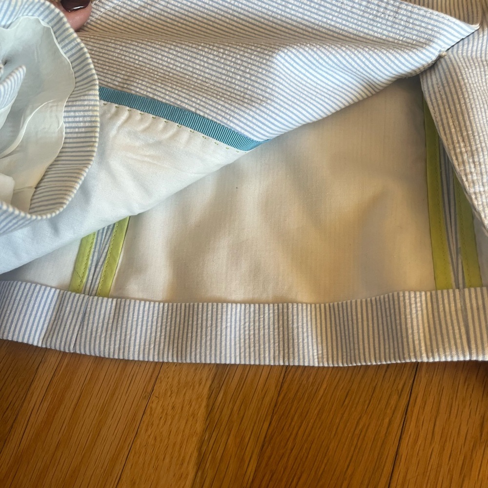 Jcrew Size 12 Blue Seersucker Blazer - Picture 5 of 9